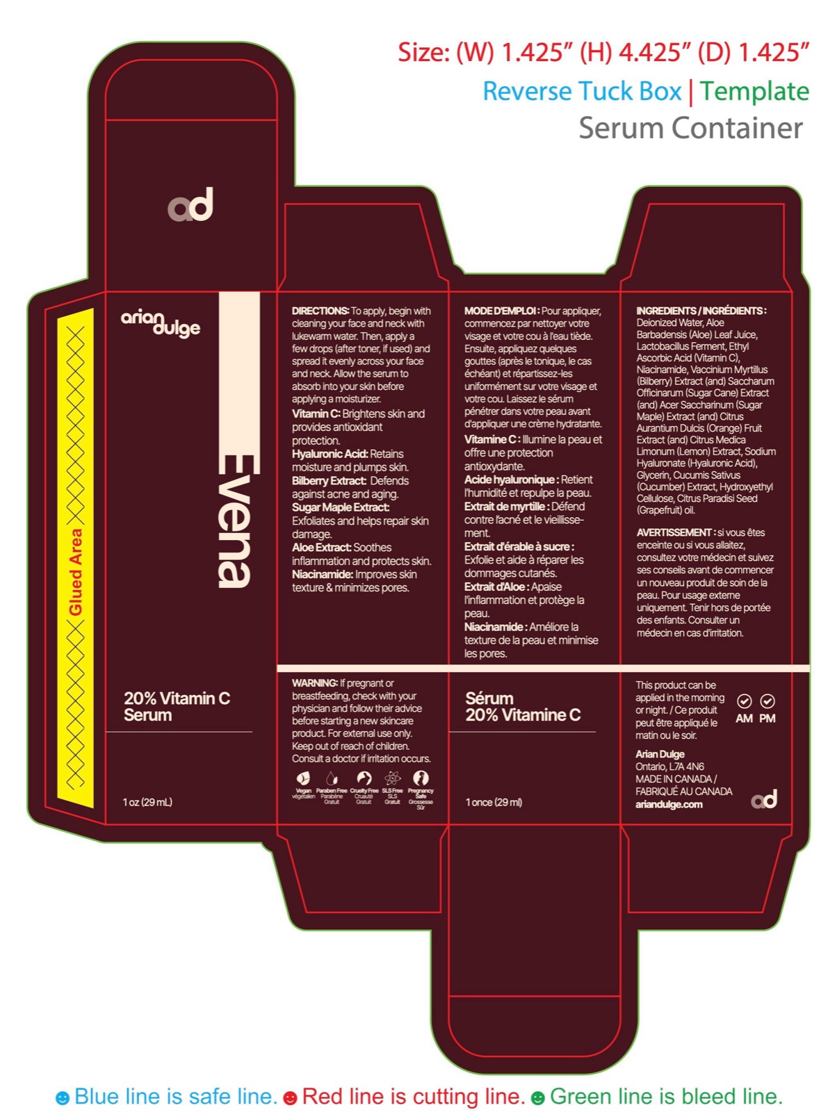 Delica, Evena & Renova — Arian Dulge packaging
